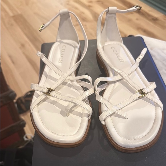 Coach Cream Strappy Sandals NWT - Picture 1 of 4
